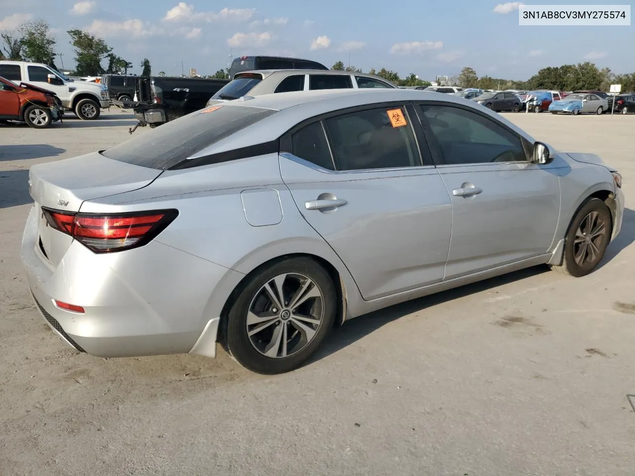 2021 Nissan Sentra Sv VIN: 3N1AB8CV3MY275574 Lot: 75954144