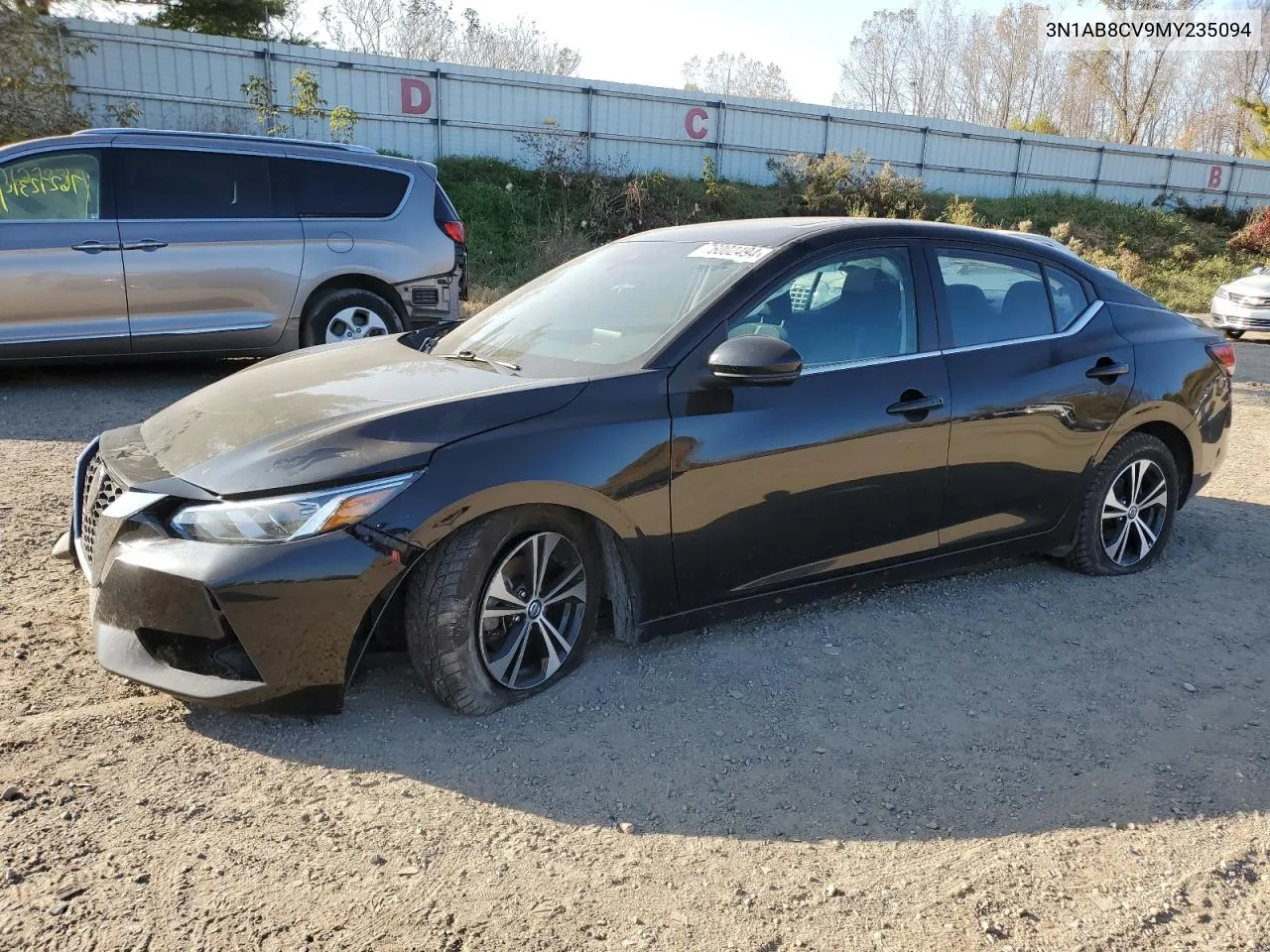 2021 Nissan Sentra Sv VIN: 3N1AB8CV9MY235094 Lot: 76002494