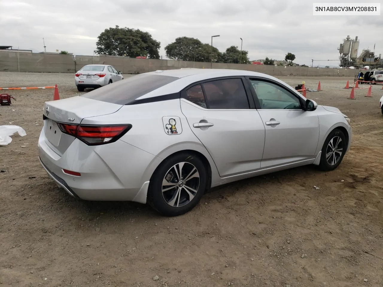 2021 Nissan Sentra Sv VIN: 3N1AB8CV3MY208831 Lot: 76080554