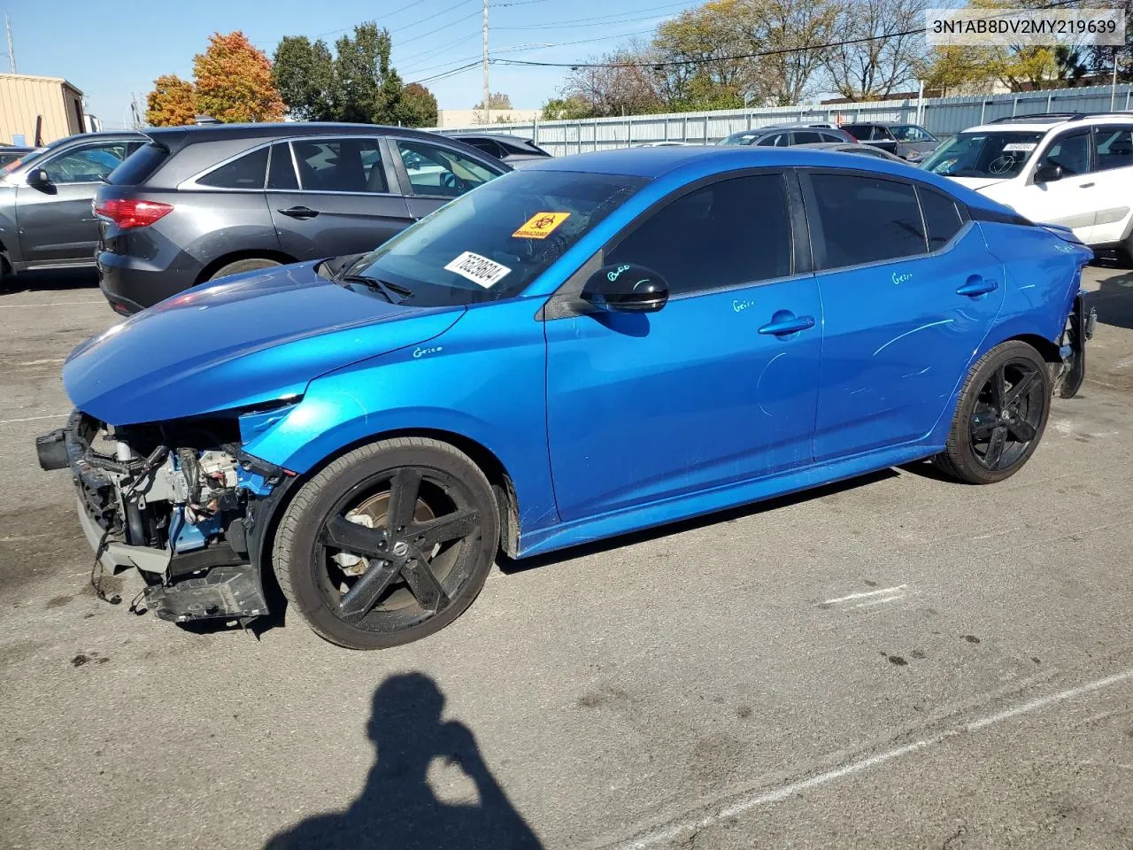 2021 Nissan Sentra Sr VIN: 3N1AB8DV2MY219639 Lot: 76529604