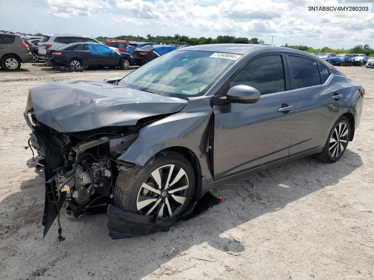 2021 Nissan Sentra Sv VIN: 3N1AB8CV4MY280203 Lot: 76638624