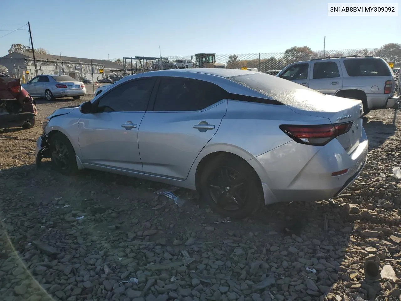 2021 Nissan Sentra S VIN: 3N1AB8BV1MY309092 Lot: 76974864