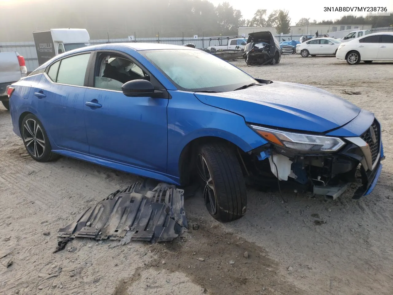 2021 Nissan Sentra Sr VIN: 3N1AB8DV7MY238736 Lot: 77088844