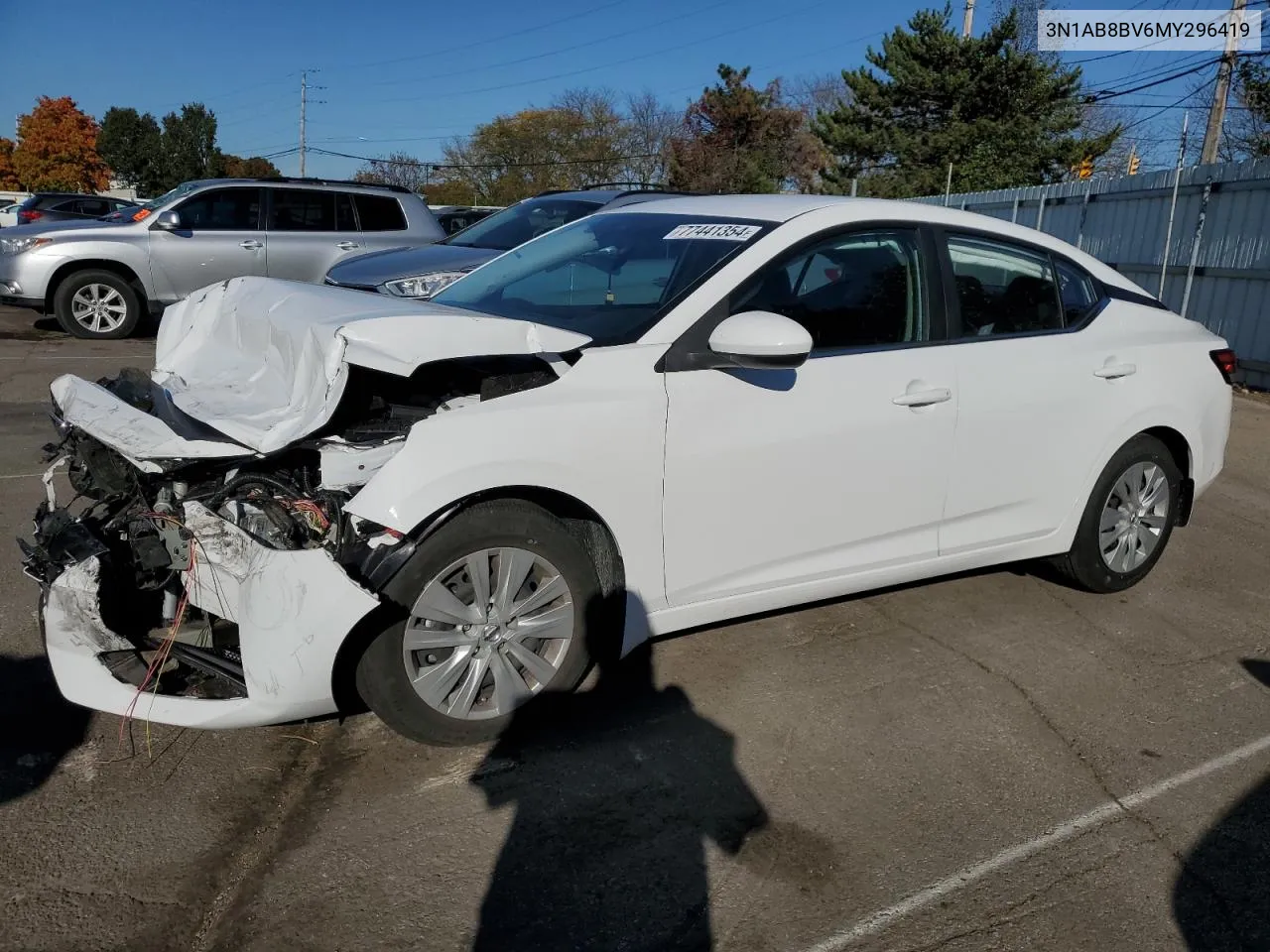 2021 Nissan Sentra S VIN: 3N1AB8BV6MY296419 Lot: 77441354