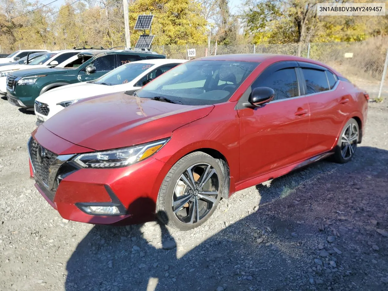 2021 Nissan Sentra Sr VIN: 3N1AB8DV3MY249457 Lot: 77569724