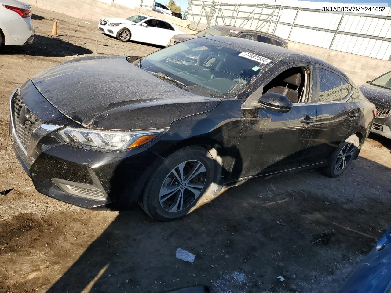 2021 Nissan Sentra Sv VIN: 3N1AB8CV7MY244652 Lot: 77591544