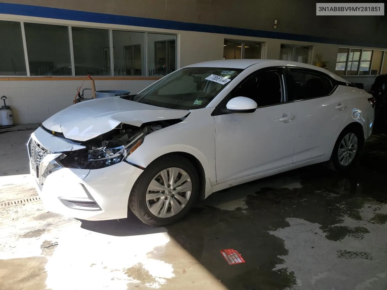 2021 Nissan Sentra S VIN: 3N1AB8BV9MY281851 Lot: 77855104