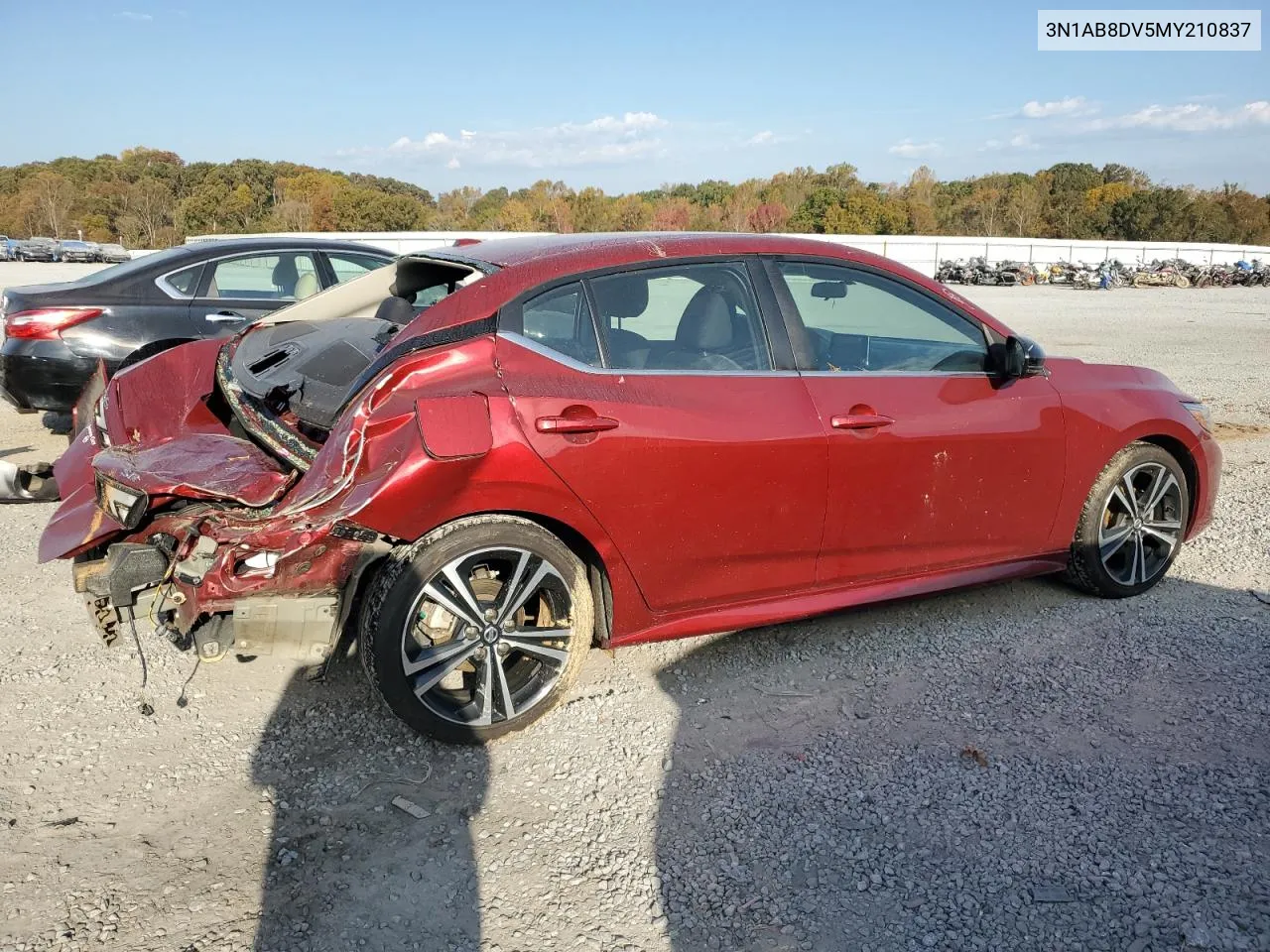 2021 Nissan Sentra Sr VIN: 3N1AB8DV5MY210837 Lot: 77976554