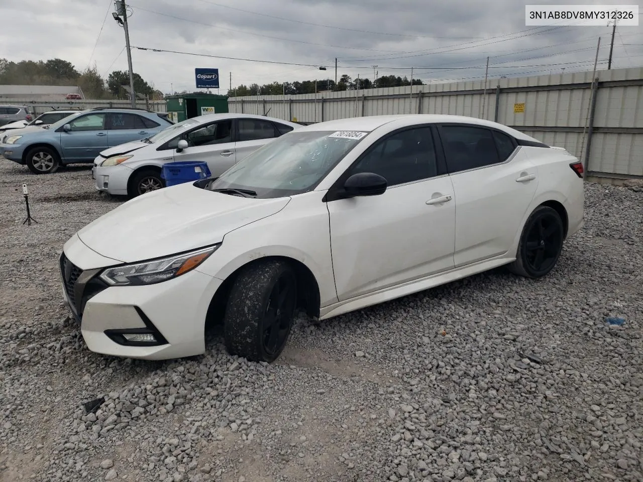 2021 Nissan Sentra Sr VIN: 3N1AB8DV8MY312326 Lot: 78618054