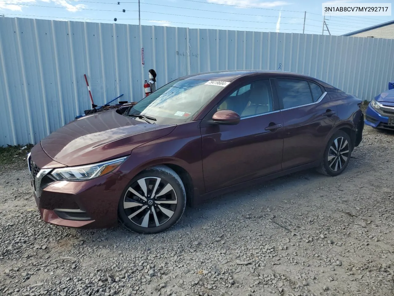 2021 Nissan Sentra Sv VIN: 3N1AB8CV7MY292717 Lot: 79419604