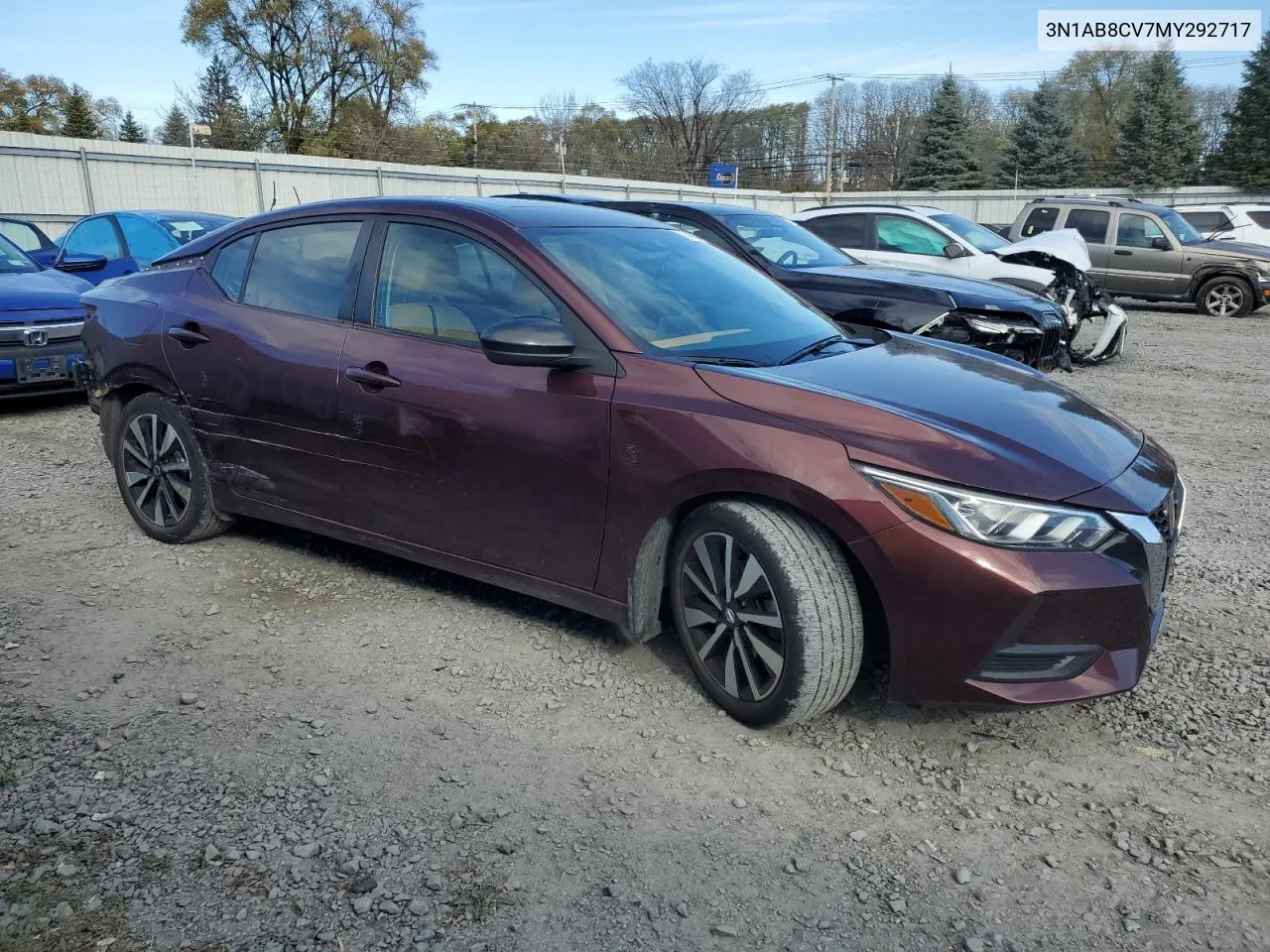 2021 Nissan Sentra Sv VIN: 3N1AB8CV7MY292717 Lot: 79419604