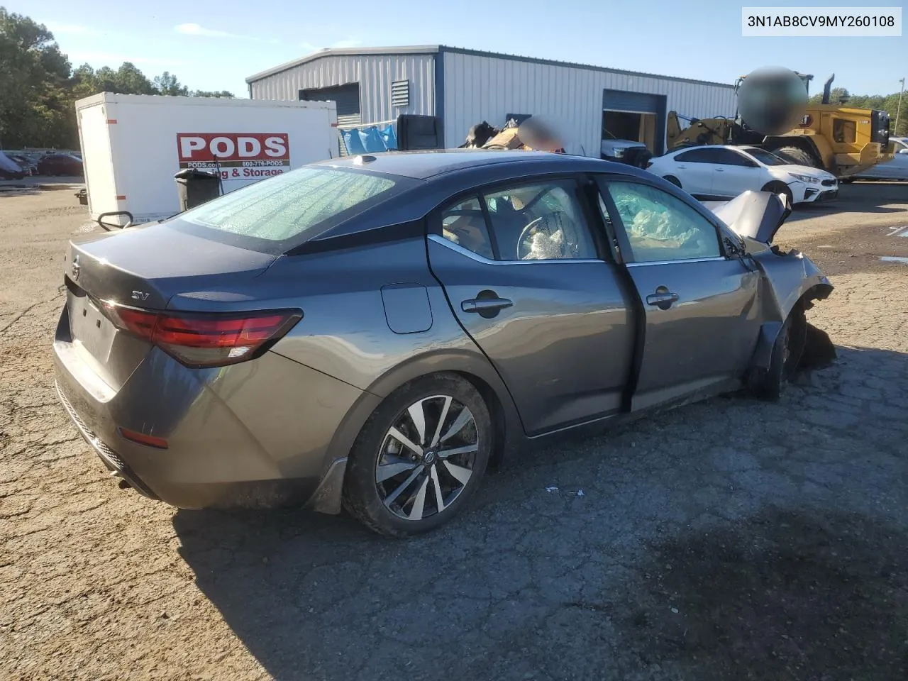 2021 Nissan Sentra Sv VIN: 3N1AB8CV9MY260108 Lot: 80008184