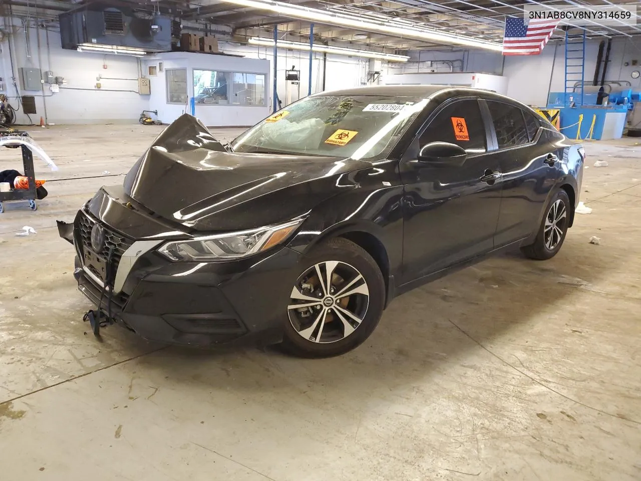 2022 Nissan Sentra Sv VIN: 3N1AB8CV8NY314659 Lot: 55202804