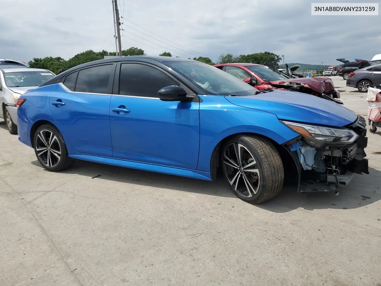 2022 Nissan Sentra Sr VIN: 3N1AB8DV6NY231259 Lot: 55864494