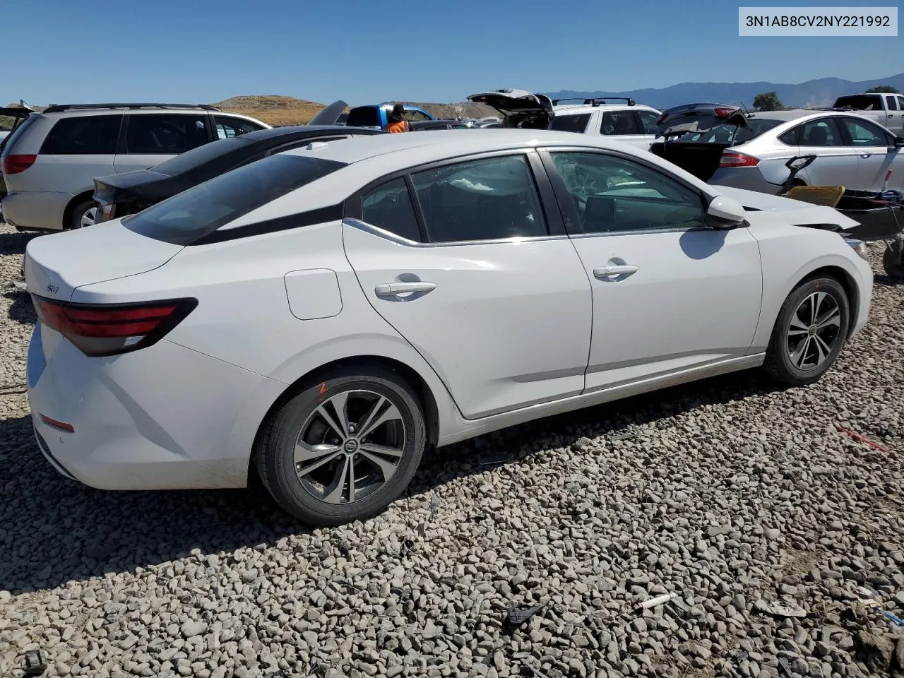 2022 Nissan Sentra Sv VIN: 3N1AB8CV2NY221992 Lot: 59346594