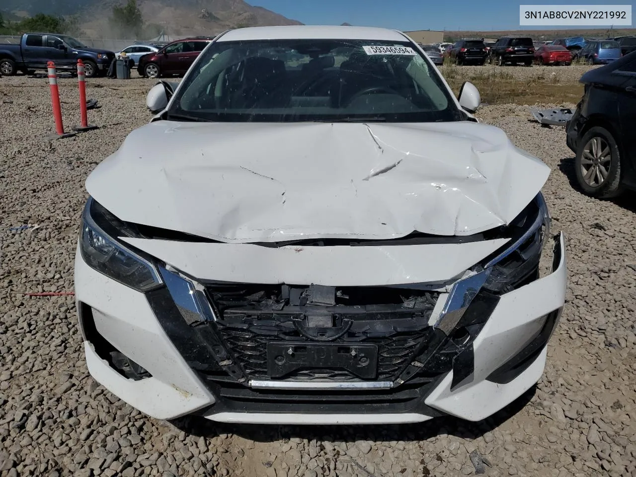 2022 Nissan Sentra Sv VIN: 3N1AB8CV2NY221992 Lot: 59346594