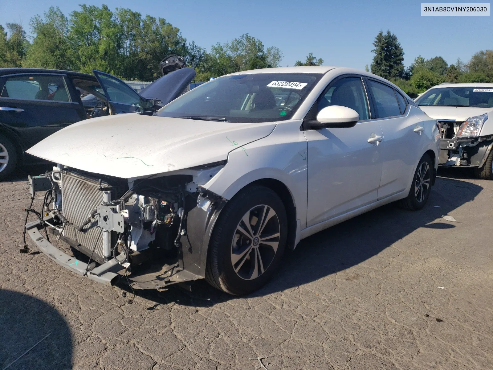 2022 Nissan Sentra Sv VIN: 3N1AB8CV1NY206030 Lot: 63228494