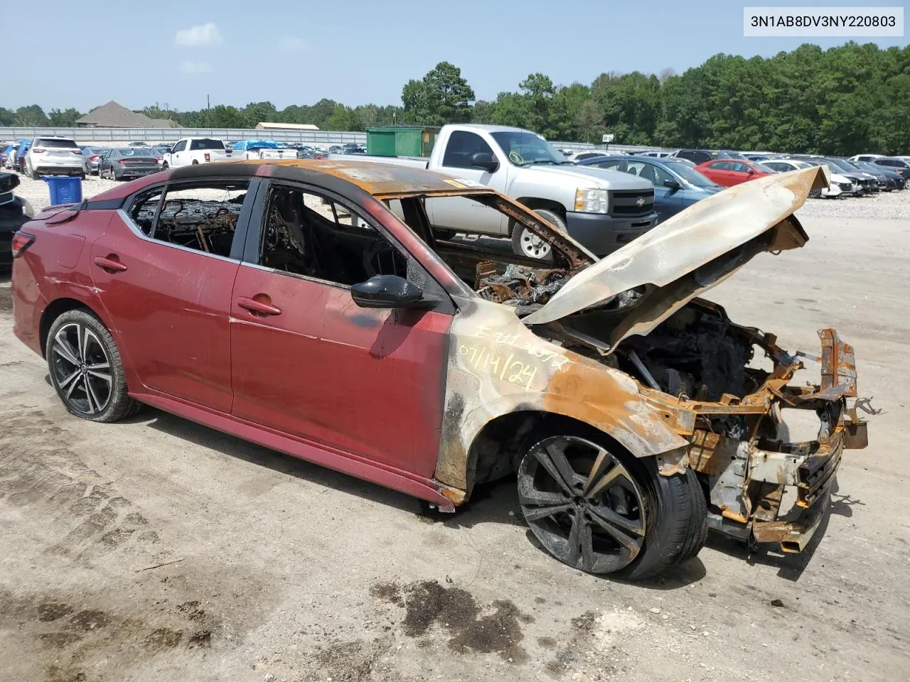 2022 Nissan Sentra Sr VIN: 3N1AB8DV3NY220803 Lot: 65340024