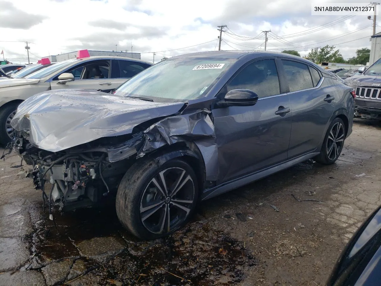 2022 Nissan Sentra Sr VIN: 3N1AB8DV4NY212371 Lot: 67209694