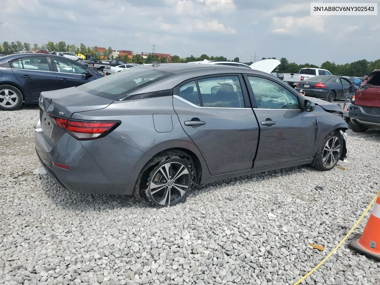 3N1AB8CV6NY302543 2022 Nissan Sentra Sv