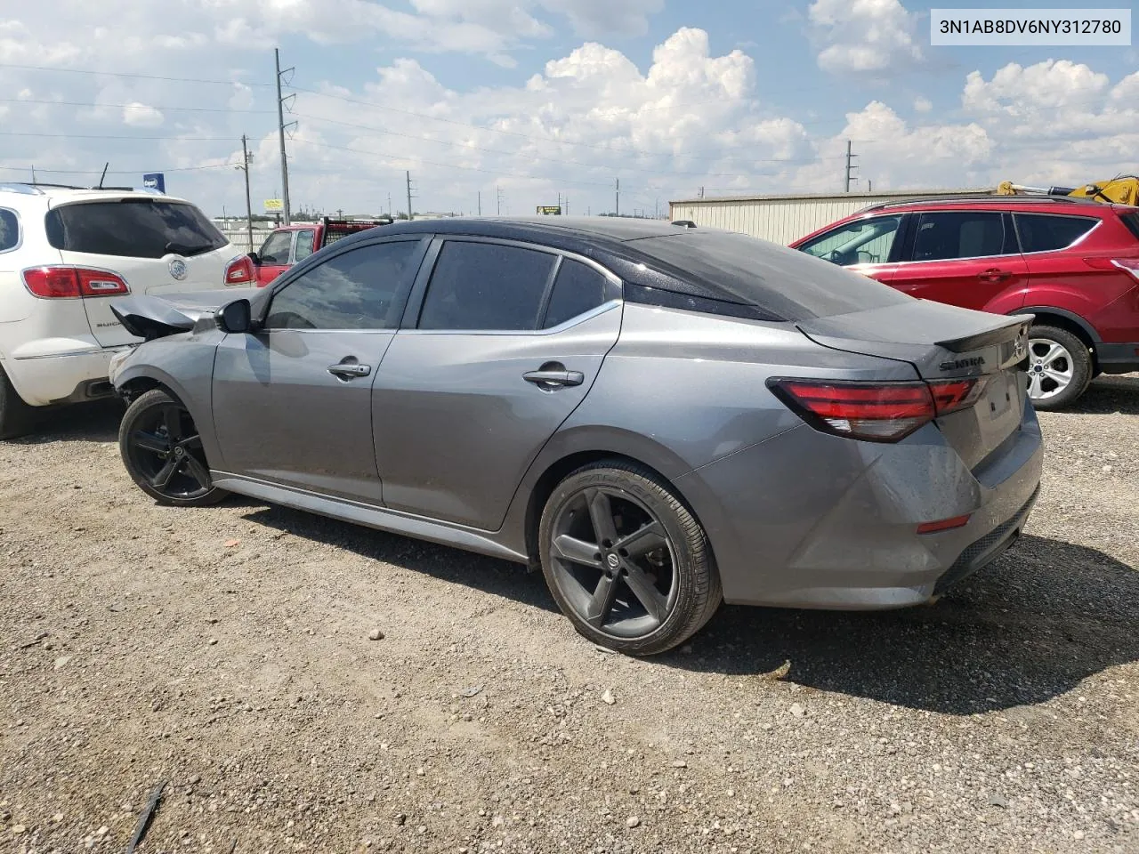 2022 Nissan Sentra Sr VIN: 3N1AB8DV6NY312780 Lot: 69000834