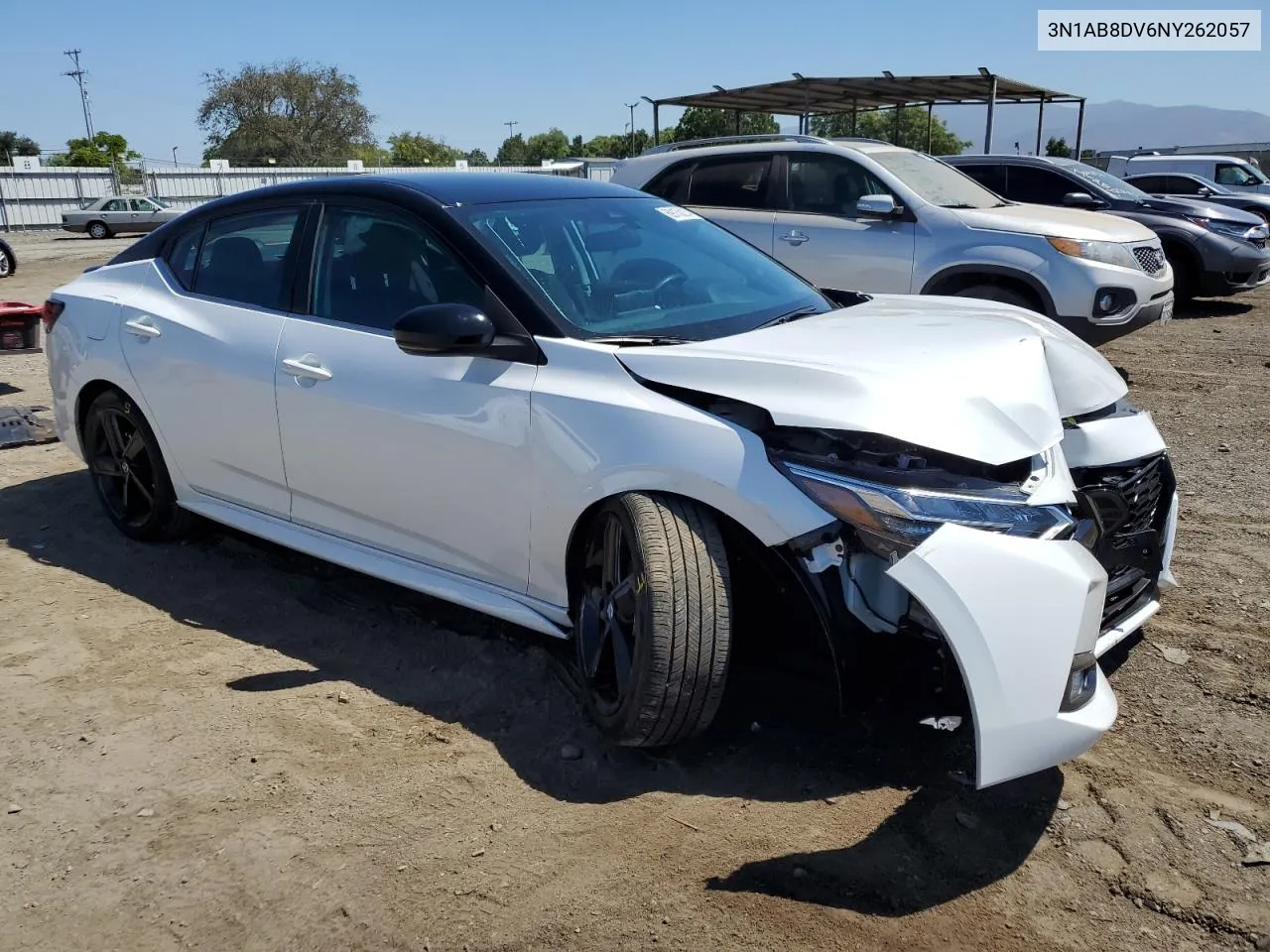 2022 Nissan Sentra Sr VIN: 3N1AB8DV6NY262057 Lot: 69138214