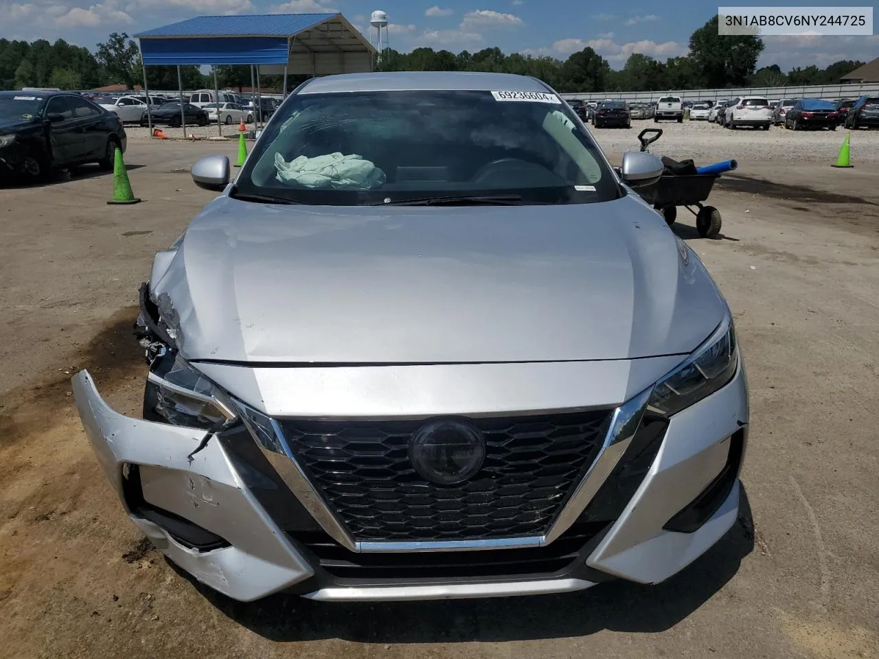 2022 Nissan Sentra Sv VIN: 3N1AB8CV6NY244725 Lot: 69236604