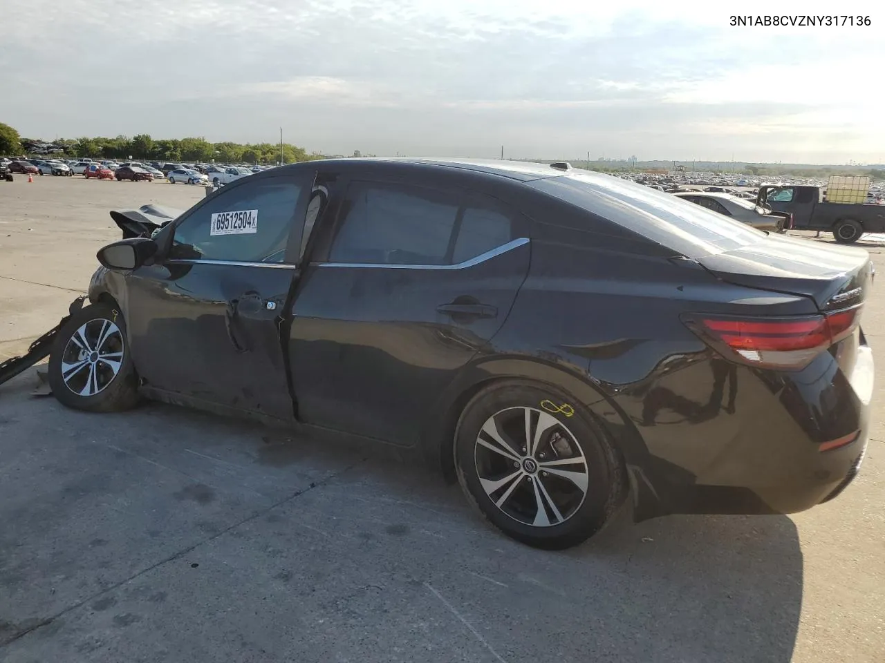 2022 Nissan Sentra Sv VIN: 3N1AB8CVZNY317136 Lot: 69512504