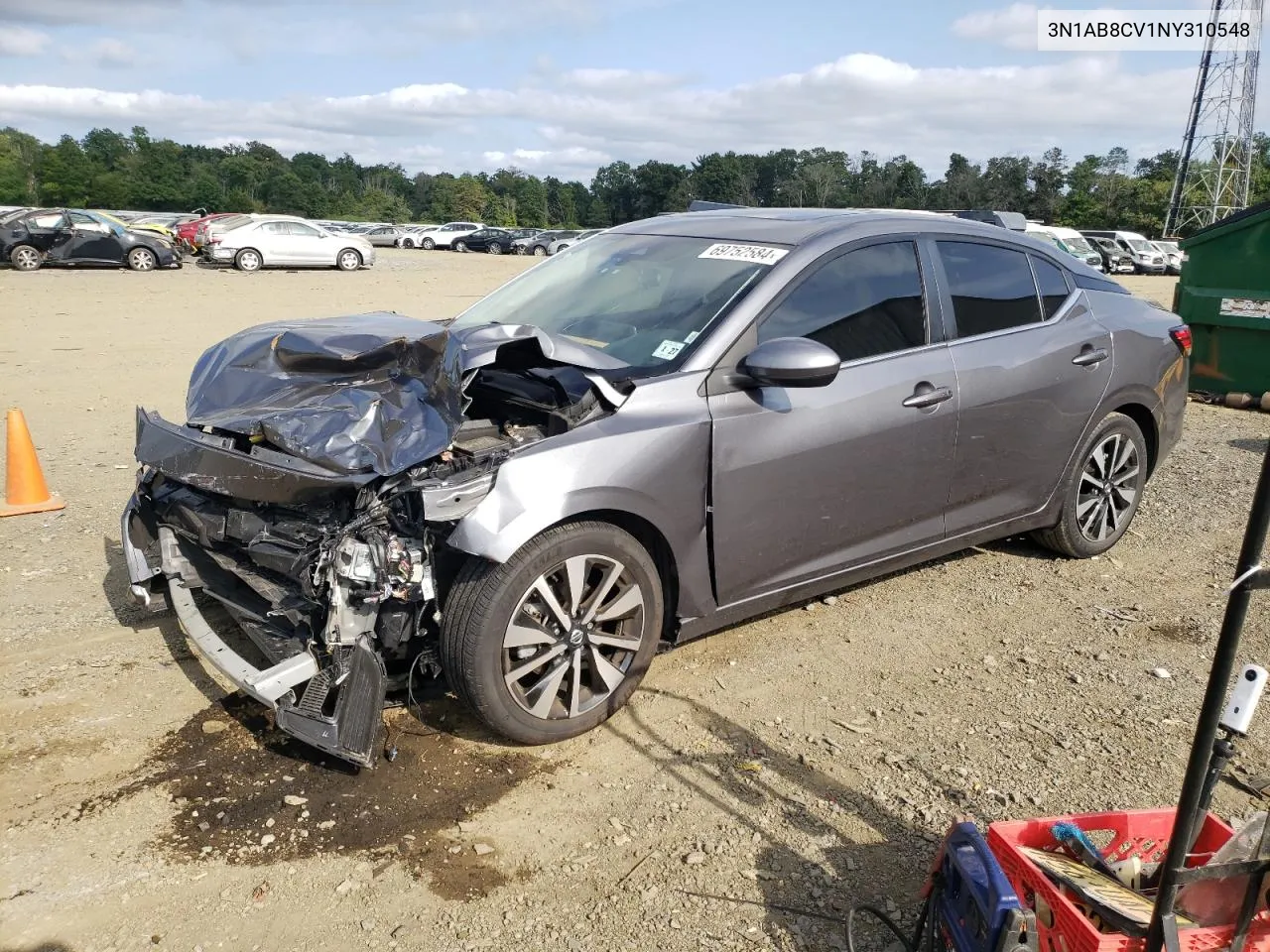 2022 Nissan Sentra Sv VIN: 3N1AB8CV1NY310548 Lot: 69752584