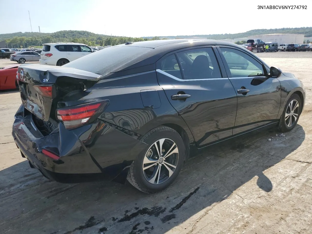 3N1AB8CV6NY274792 2022 Nissan Sentra Sv