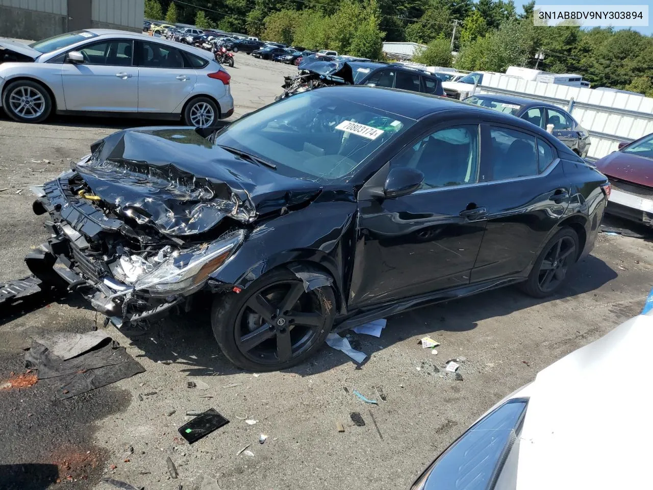 2022 Nissan Sentra Sr VIN: 3N1AB8DV9NY303894 Lot: 70803174