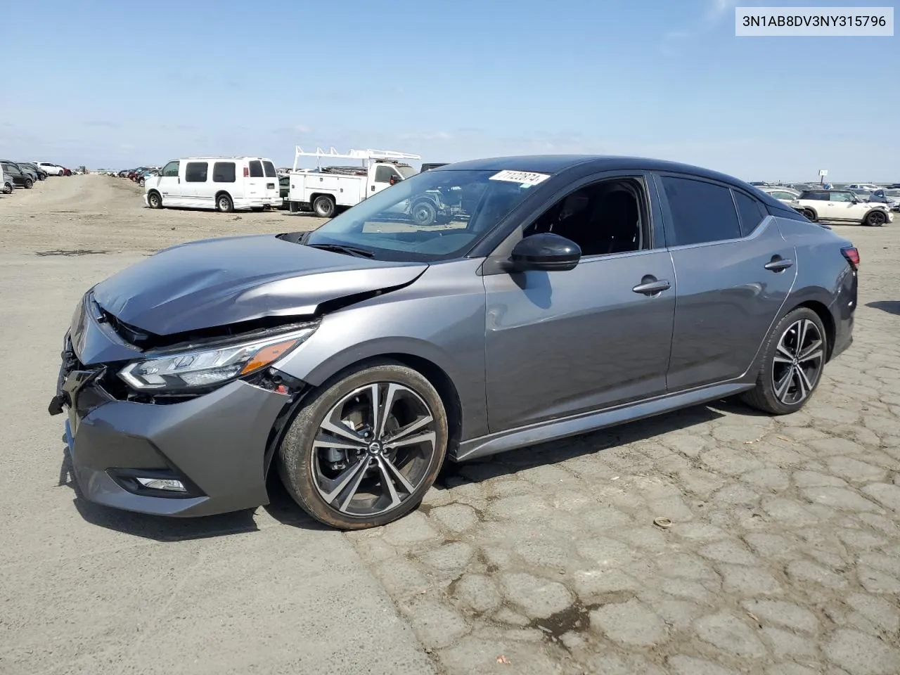 2022 Nissan Sentra Sr VIN: 3N1AB8DV3NY315796 Lot: 71122874