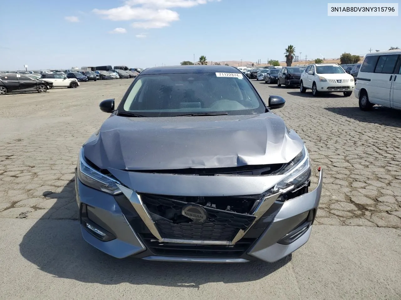 3N1AB8DV3NY315796 2022 Nissan Sentra Sr