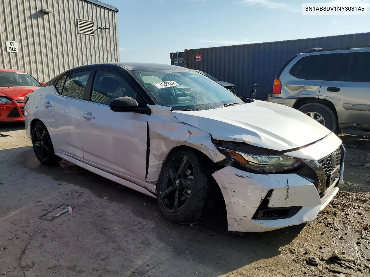 2022 Nissan Sentra Sr VIN: 3N1AB8DV1NY303145 Lot: 71426224