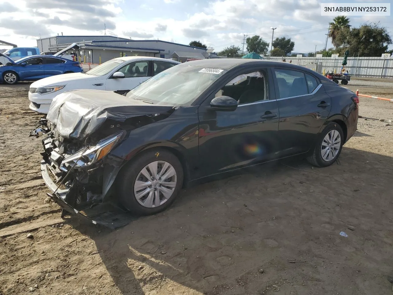 2022 Nissan Sentra S VIN: 3N1AB8BV1NY253172 Lot: 72096504