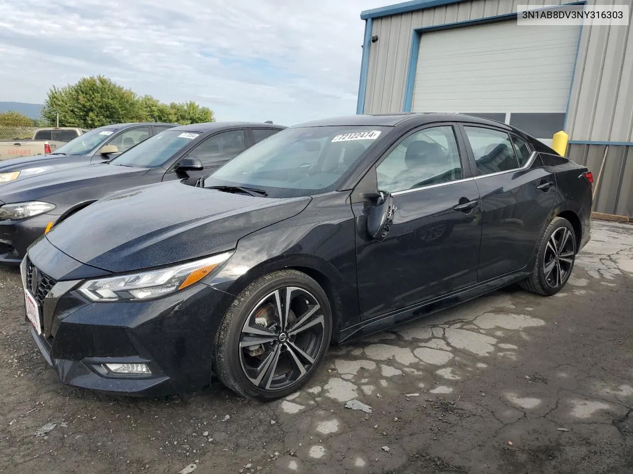 2022 Nissan Sentra Sr VIN: 3N1AB8DV3NY316303 Lot: 72122474