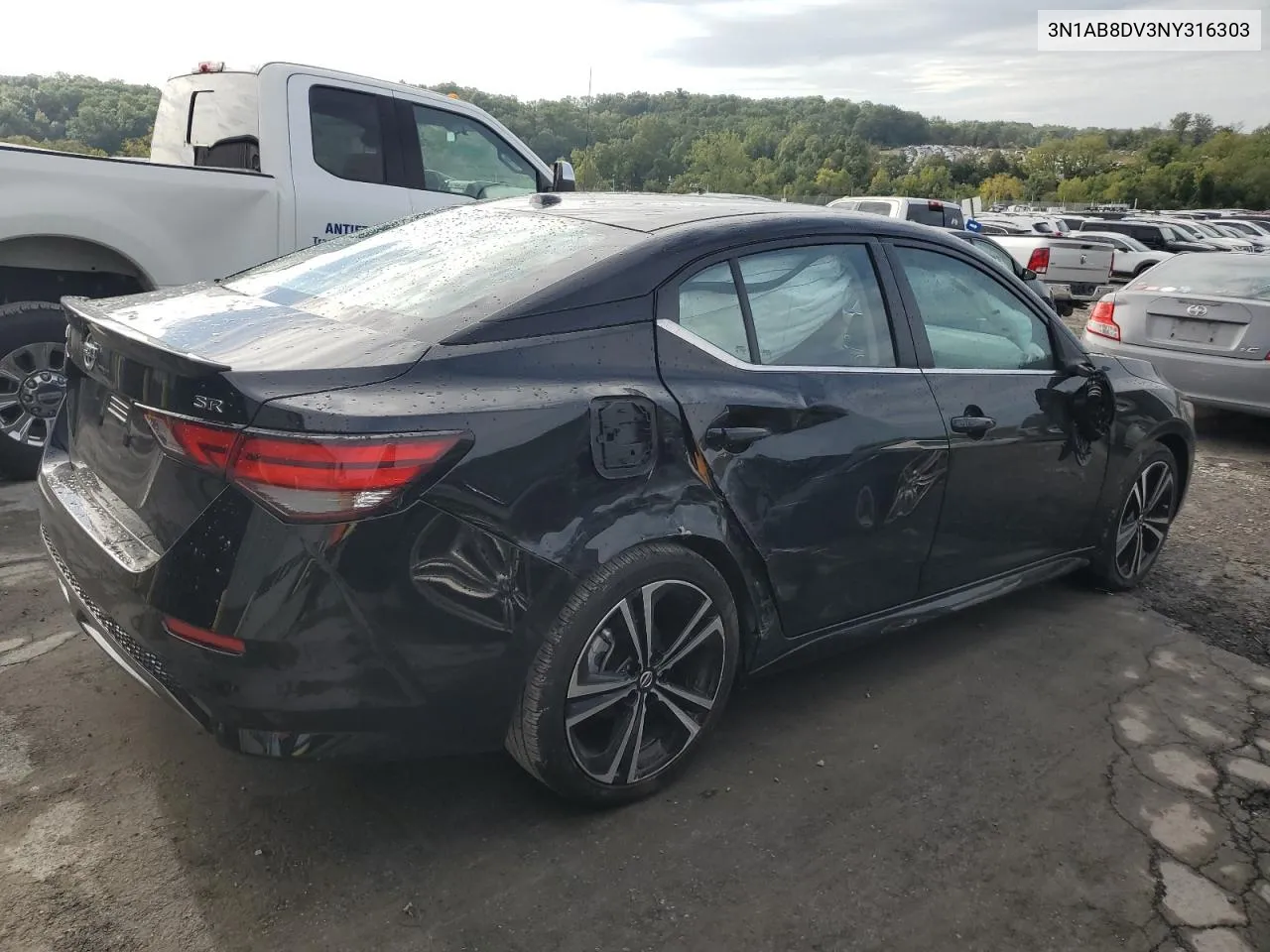 2022 Nissan Sentra Sr VIN: 3N1AB8DV3NY316303 Lot: 72122474