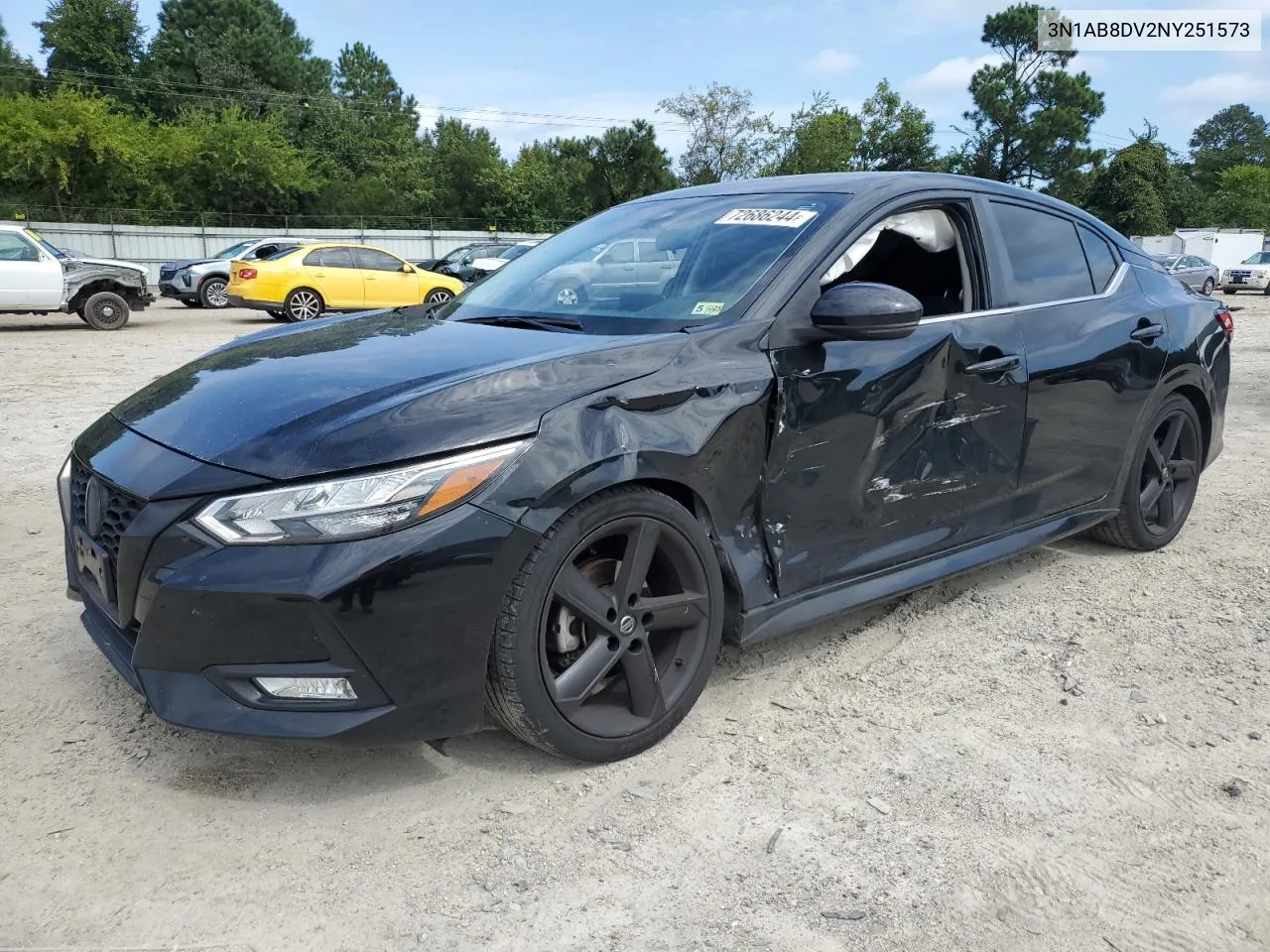 2022 Nissan Sentra Sr VIN: 3N1AB8DV2NY251573 Lot: 72686244