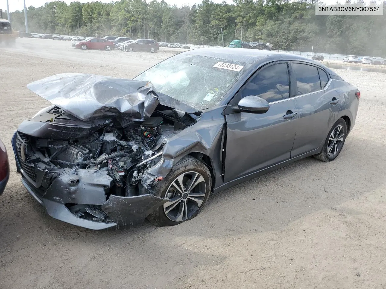 2022 Nissan Sentra Sv VIN: 3N1AB8CV6NY307564 Lot: 73238124