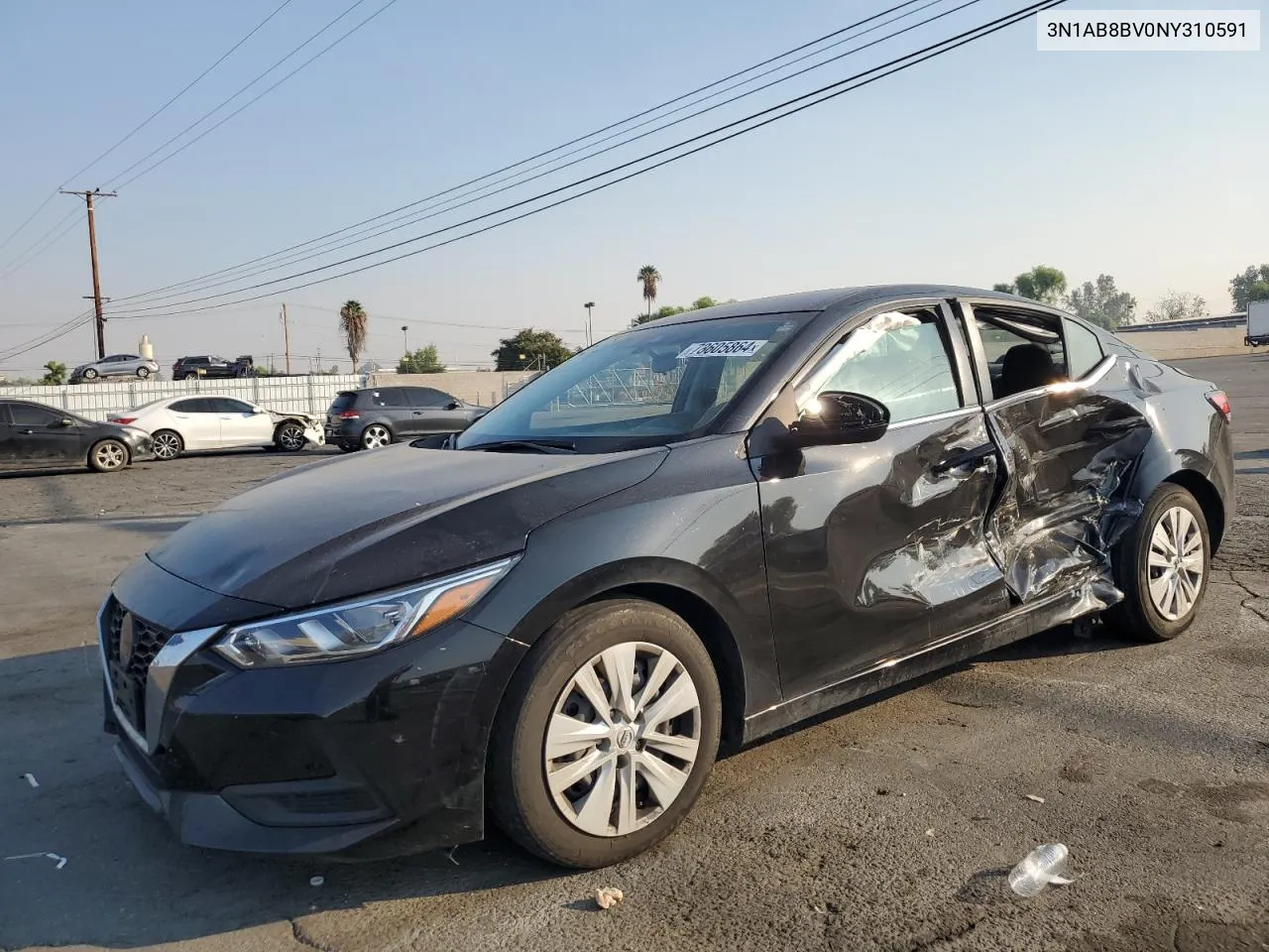 2022 Nissan Sentra S VIN: 3N1AB8BV0NY310591 Lot: 73605864