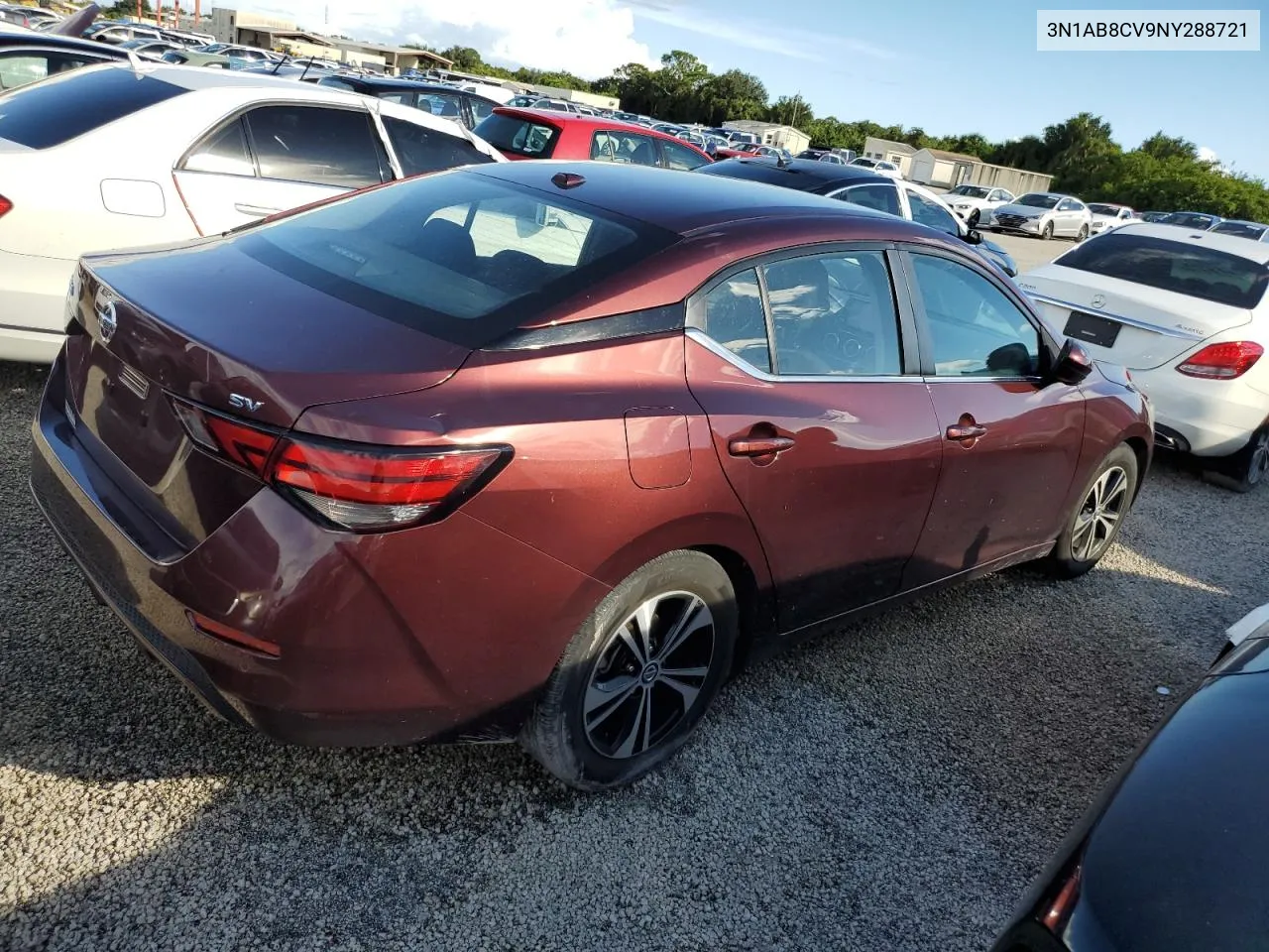 2022 Nissan Sentra Sv VIN: 3N1AB8CV9NY288721 Lot: 73815804