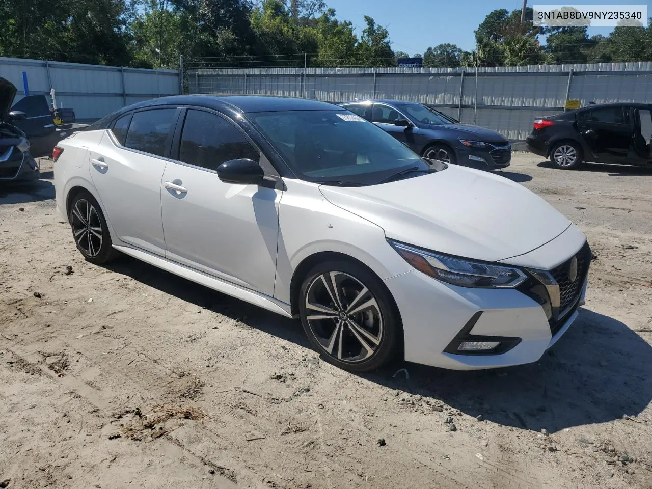 2022 Nissan Sentra Sr VIN: 3N1AB8DV9NY235340 Lot: 73825494