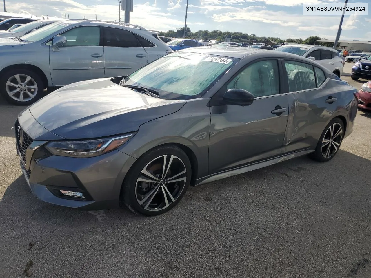 2022 Nissan Sentra Sr VIN: 3N1AB8DV9NY254924 Lot: 73867194