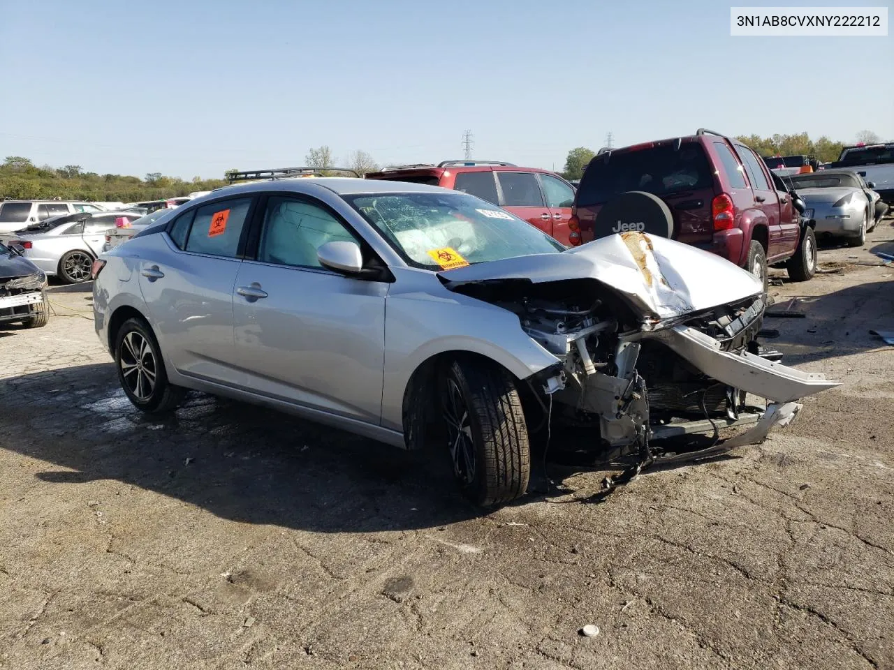 2022 Nissan Sentra Sv VIN: 3N1AB8CVXNY222212 Lot: 74826474