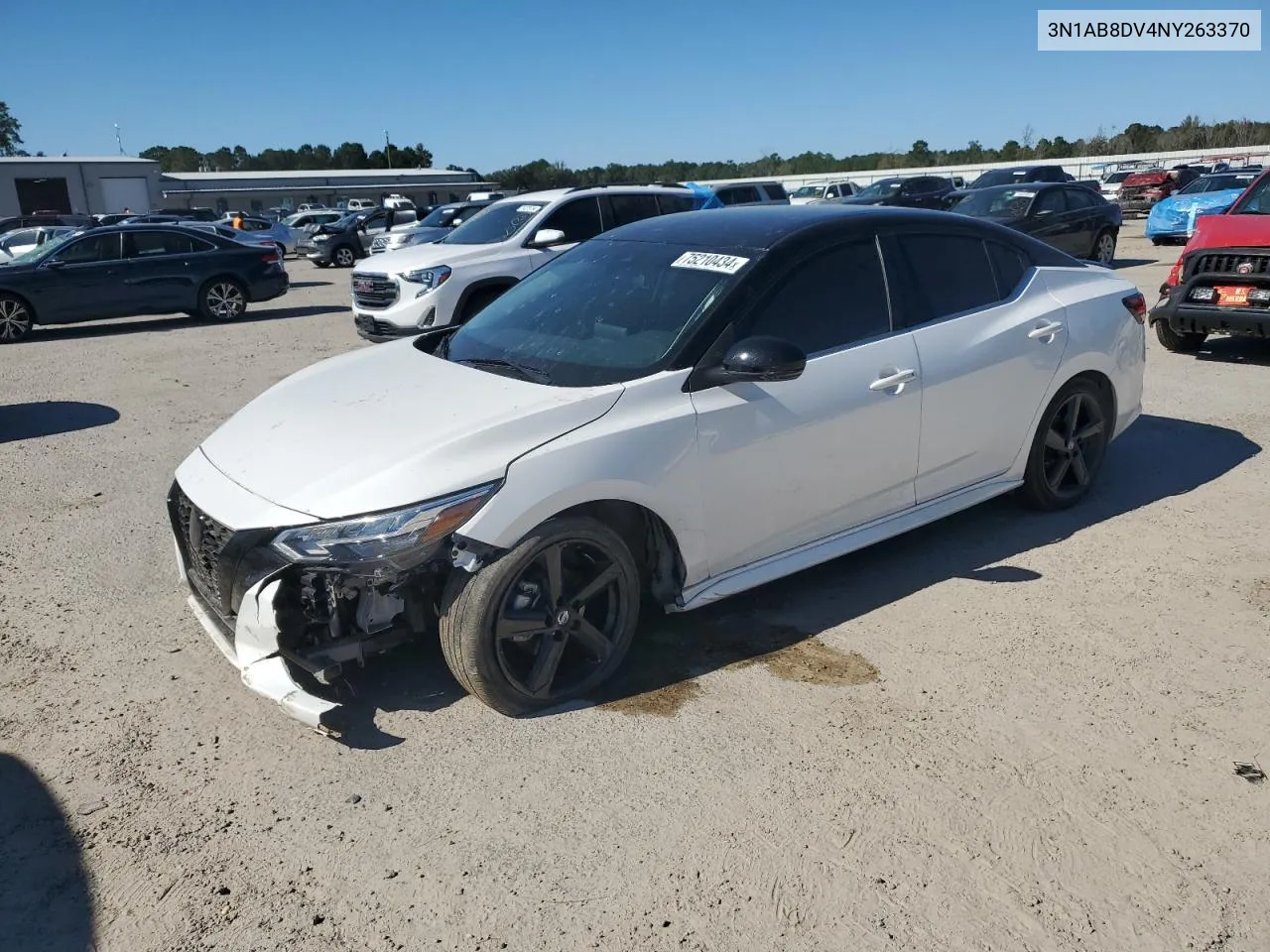 2022 Nissan Sentra Sr VIN: 3N1AB8DV4NY263370 Lot: 75210434