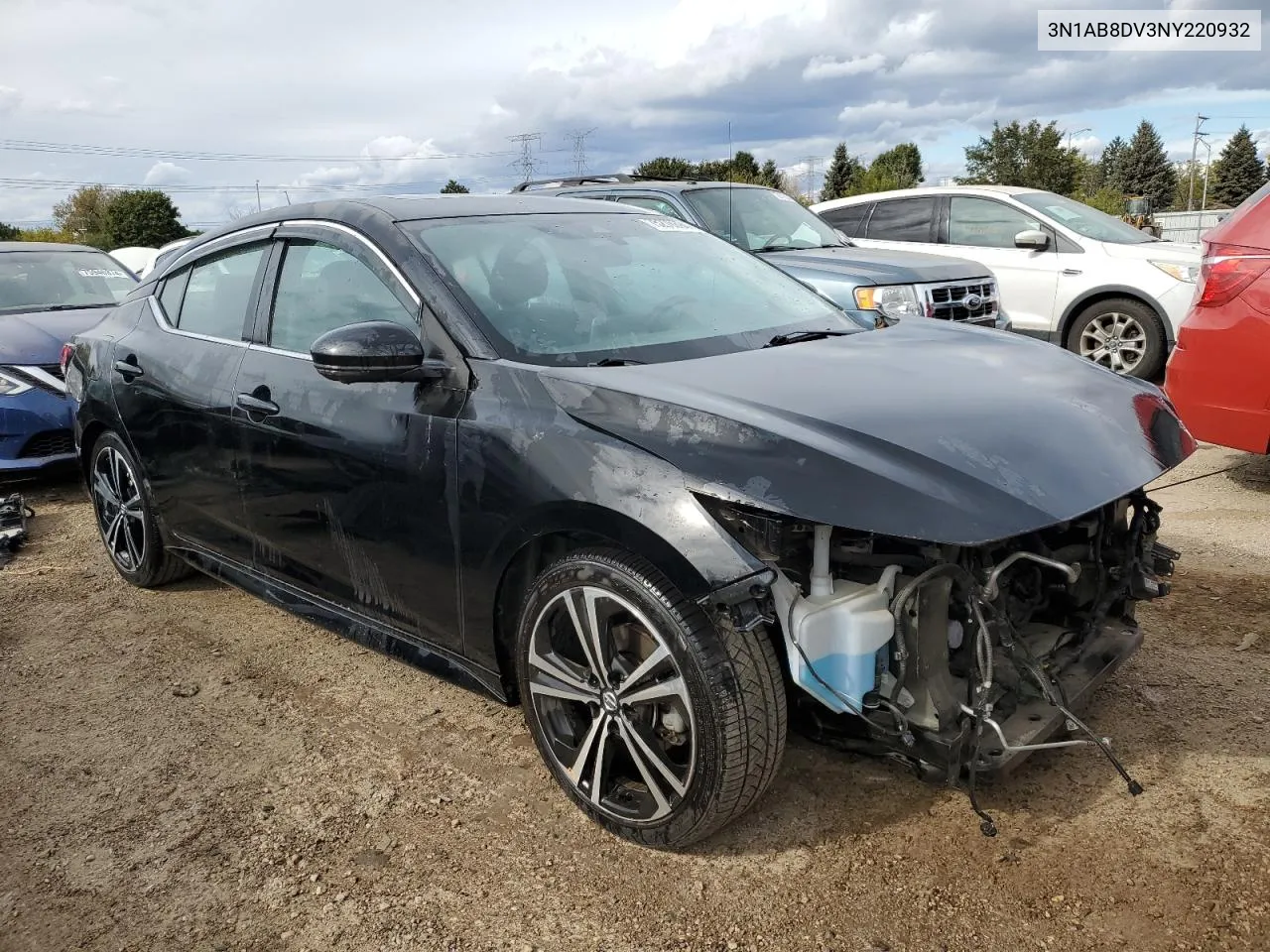 2022 Nissan Sentra Sr VIN: 3N1AB8DV3NY220932 Lot: 75276894