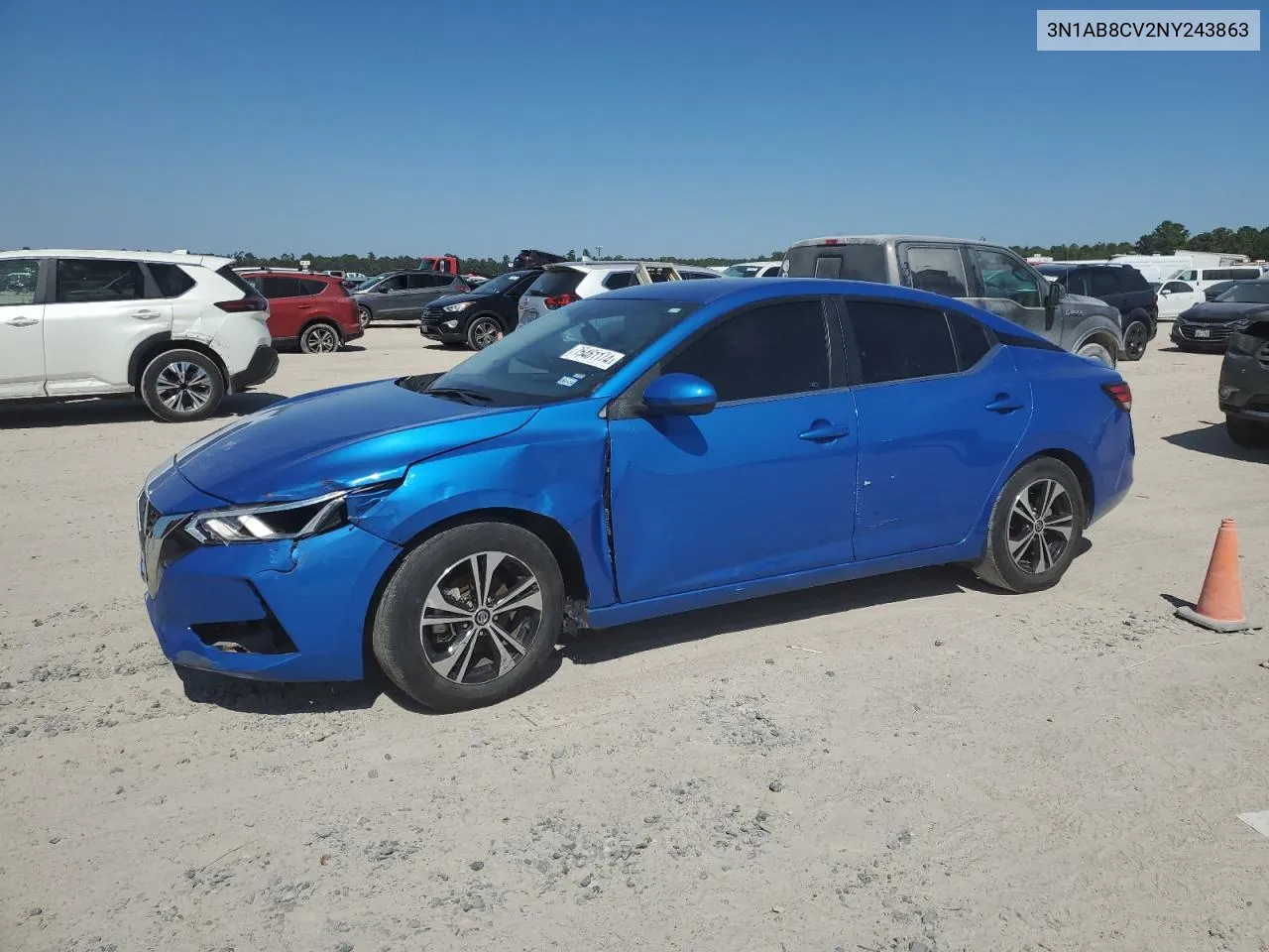 2022 Nissan Sentra Sv VIN: 3N1AB8CV2NY243863 Lot: 75461174