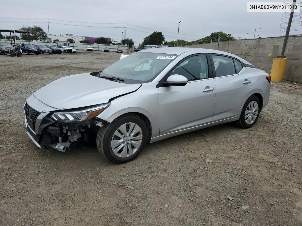 2022 Nissan Sentra S VIN: 3N1AB8BV9NY311318 Lot: 75474374