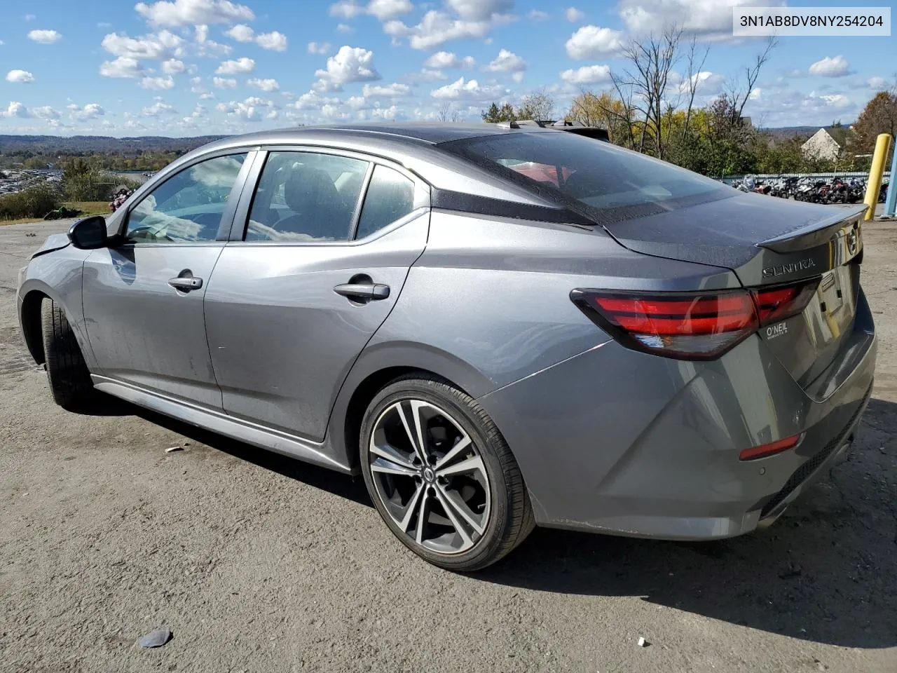 2022 Nissan Sentra Sr VIN: 3N1AB8DV8NY254204 Lot: 75533094