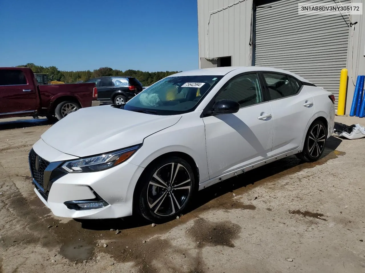 2022 Nissan Sentra Sr VIN: 3N1AB8DV3NY305172 Lot: 75642594